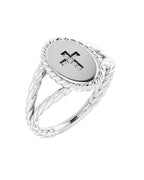 Anel Cruz em Ouro 14k com Diamantes Naturais – Modelo 2