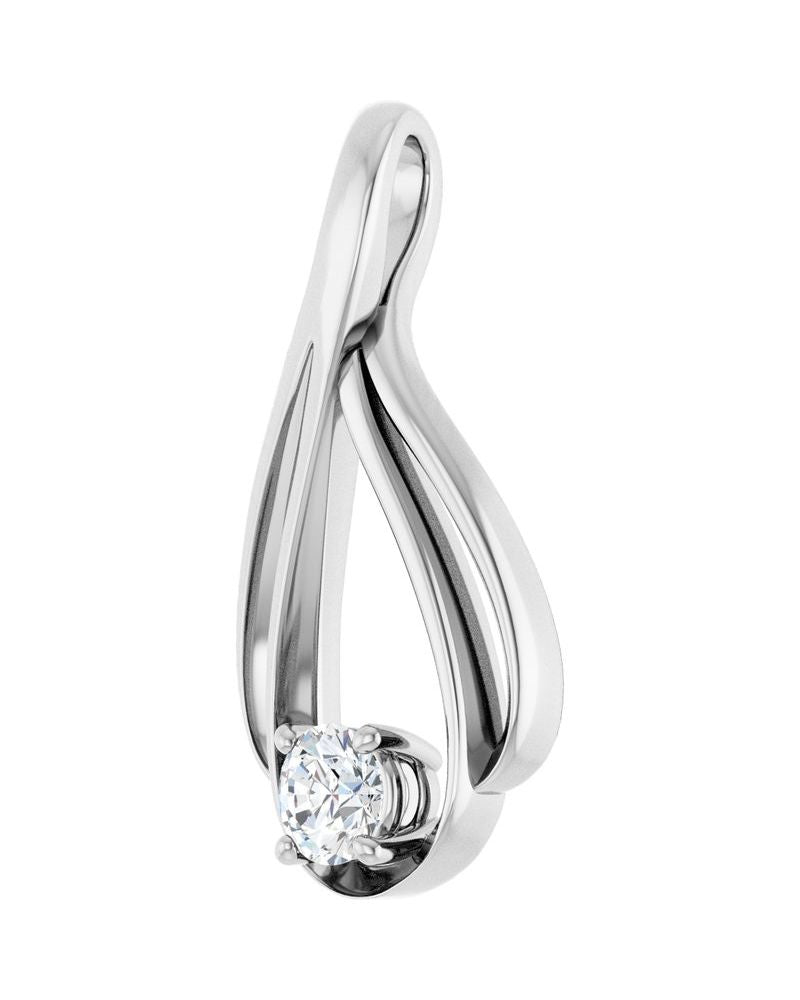 Pingente Solitário em Ouro 14k com Diamantes de Laboratório