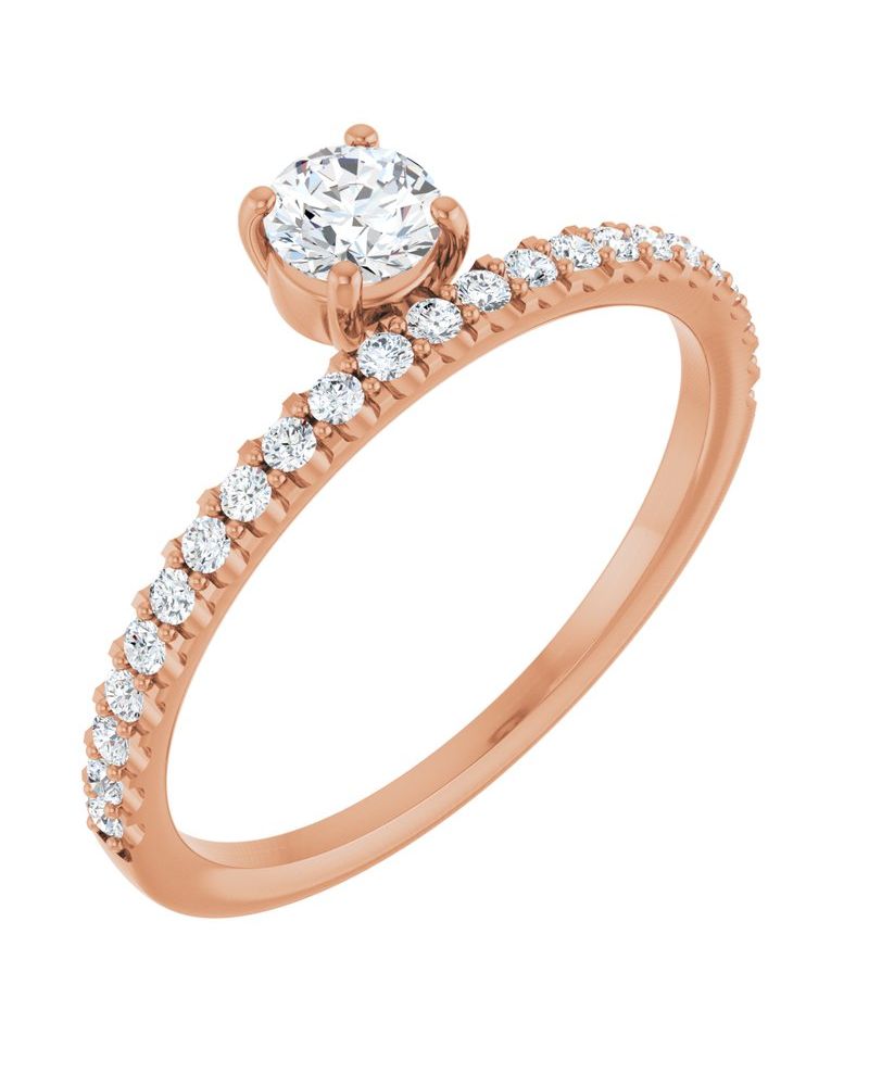 Anel Assimétrico Empilhável em Ouro 14k com Diamantes Naturais – Modelo 3