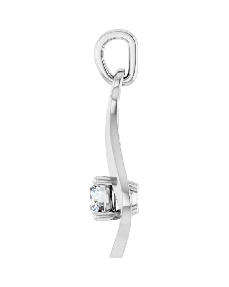 Pingente Solitário em Ouro 14k com Diamantes de Laboratório – Modelo 2