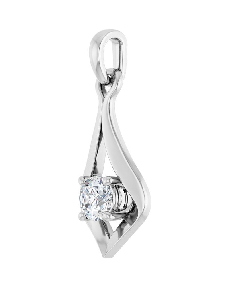 Pingente Solitário em Ouro 14k com Diamantes de Laboratório – Modelo 2