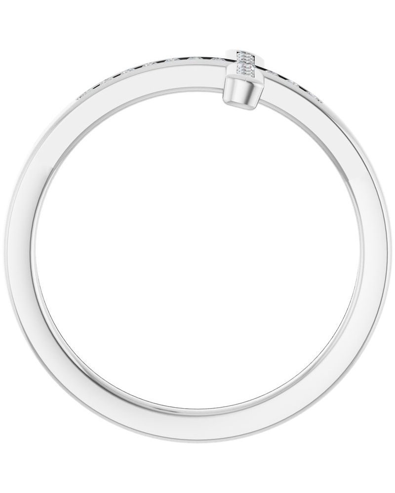 Anel Cruz Horizontal em Ouro 14k com Diamantes Naturais – Modelo 4