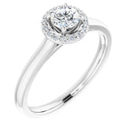 Anel de Noivado Halo – Branco 14k