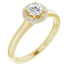 Anel de Noivado Halo – Amarelo 14k