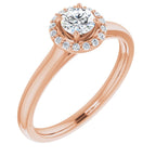 Anel de Noivado Halo – Rosé 14k