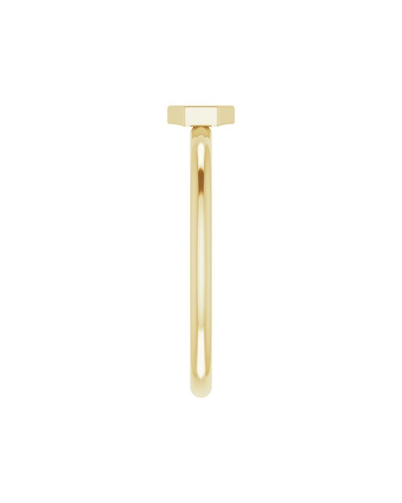 Anel Hexágono Empilhável em Ouro 14k com Diamantes Naturais