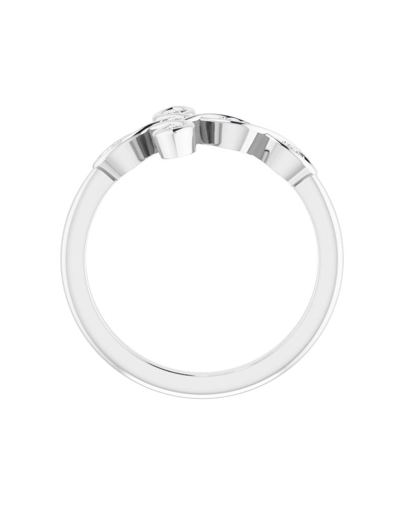Anel Cruz Horizontal Cravejado em Ouro 14k com Diamantes Naturais