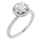 Anel de Noivado Halo em Ouro 14k com Diamantes Naturais – Modelo 5 – Branco 14k