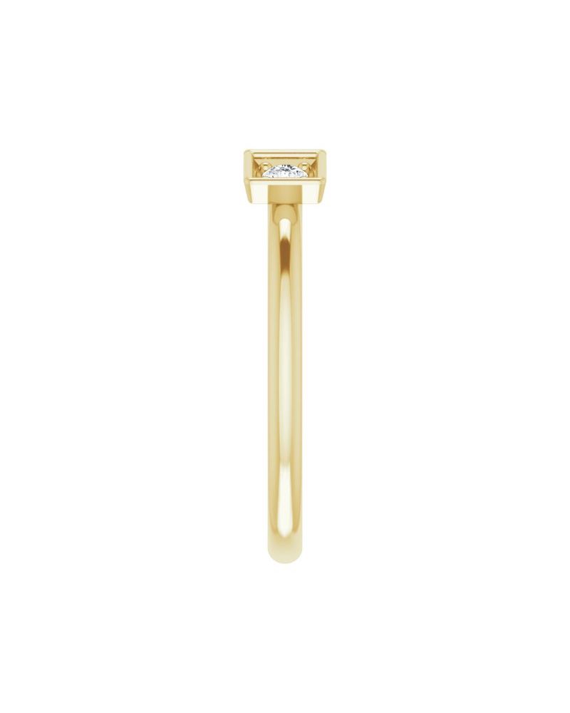 Anel Três Pedras Empilhável em Ouro 14k com Diamantes Naturais – Modelo 3