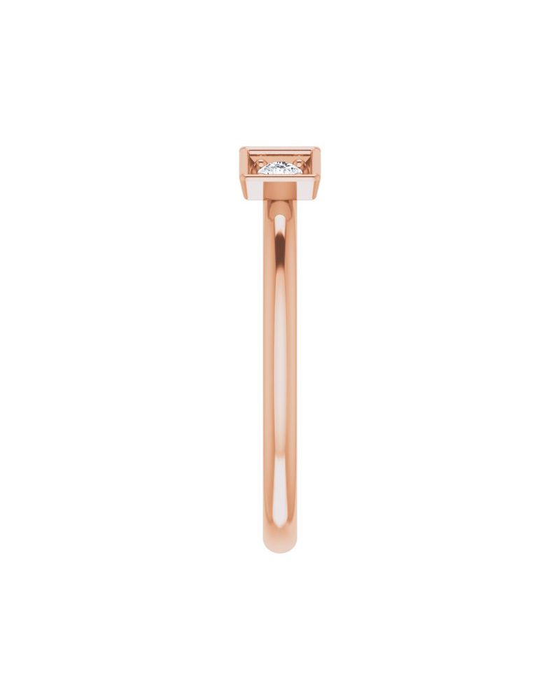 Anel Três Pedras Empilhável em Ouro 14k com Diamantes Naturais – Modelo 3