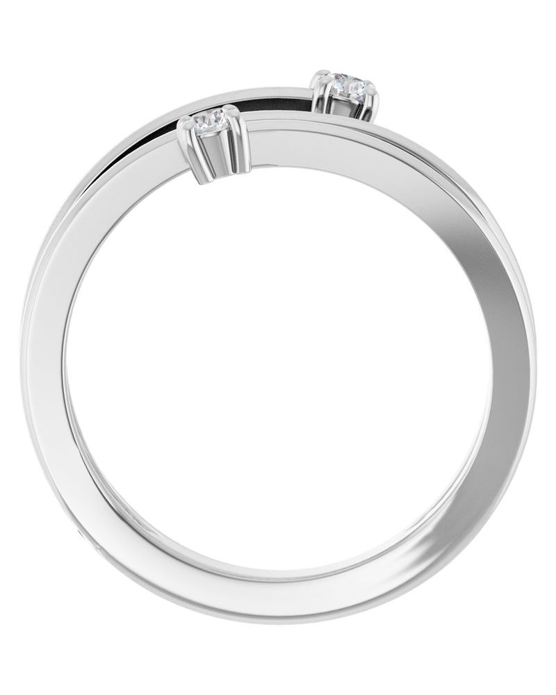 Anel Duas Pedras Bypass em Ouro 14k com Diamantes Naturais – Modelo 3