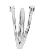 Anel Duas Pedras Bypass em Ouro 14k com Diamantes Naturais – Modelo 3