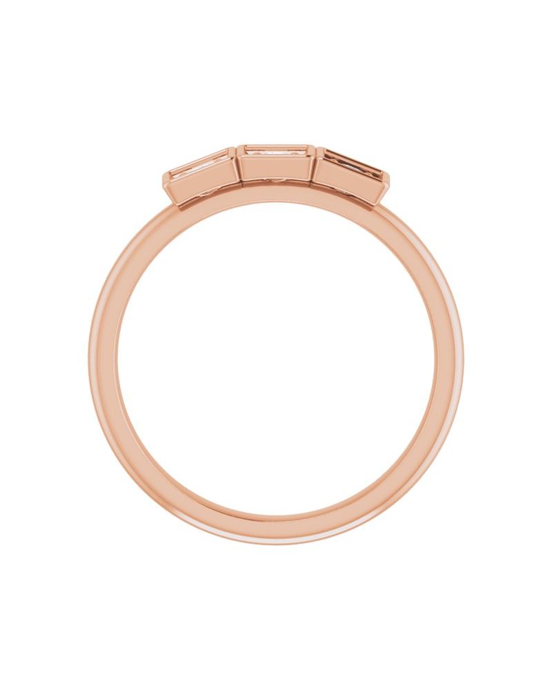 Anel Três Pedras Empilhável em Ouro 14k com Diamantes Naturais – Modelo 3