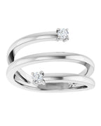 Anel Duas Pedras Bypass em Ouro 14k com Diamantes Naturais – Modelo 3