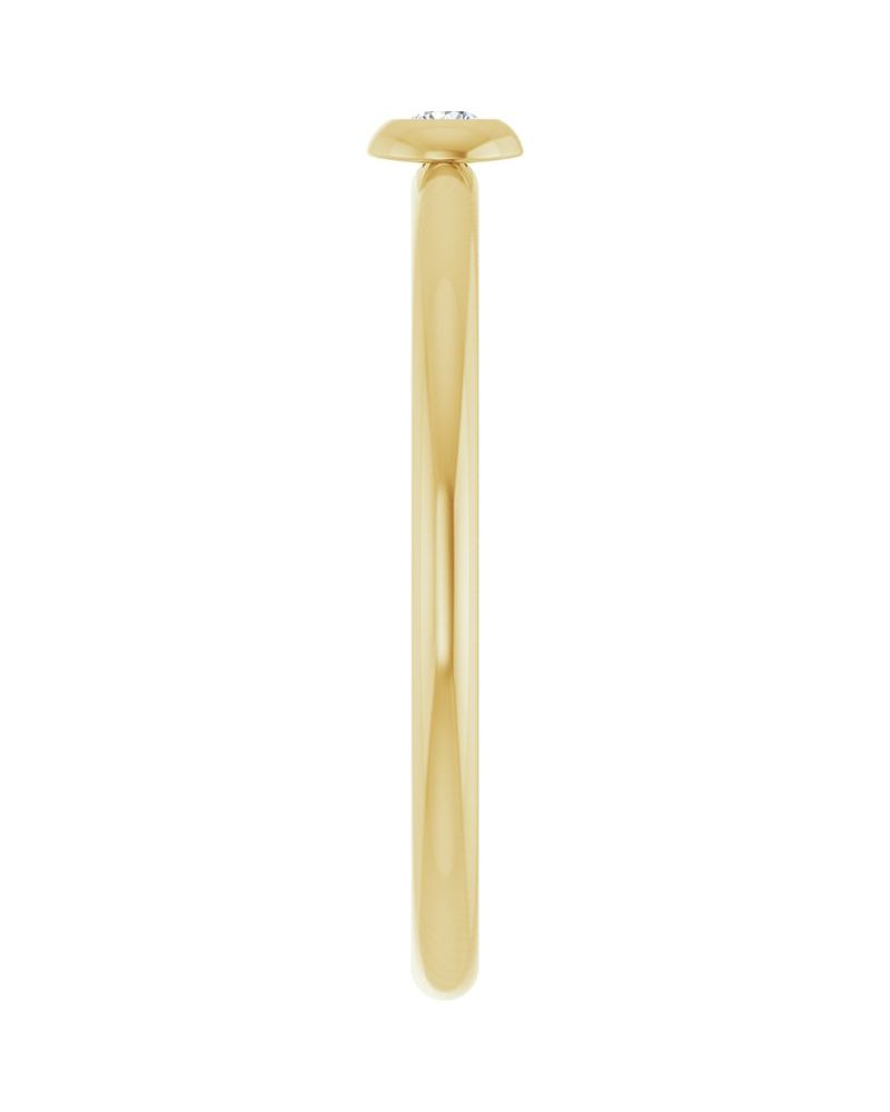 Anel Empilhável com Cravação Bezel em Ouro 14k com Diamantes Naturais – Modelo 3