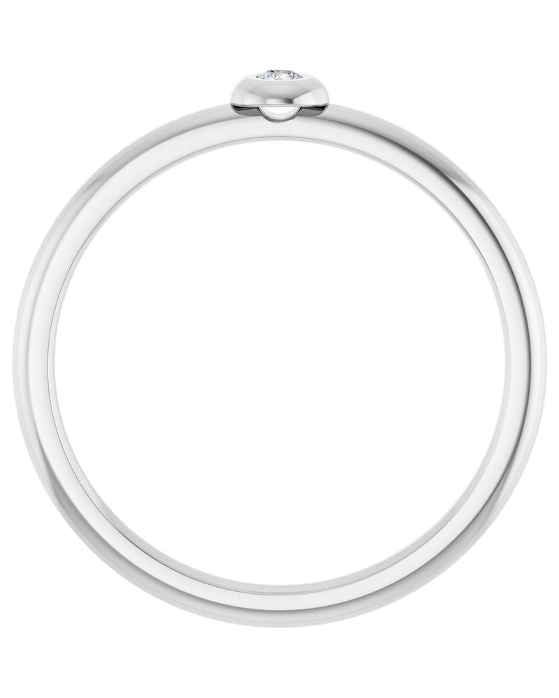 Anel Empilhável com Cravação Bezel em Ouro 14k com Diamantes Naturais – Modelo 3