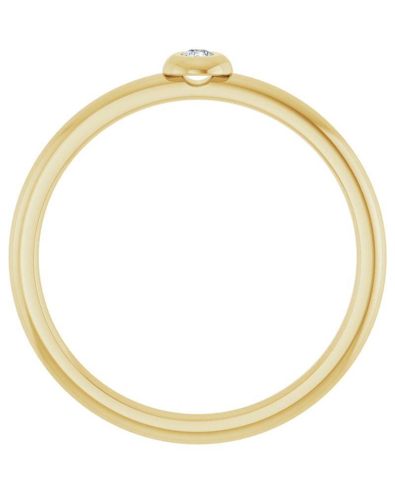 Anel Empilhável com Cravação Bezel em Ouro 14k com Diamantes Naturais – Modelo 3