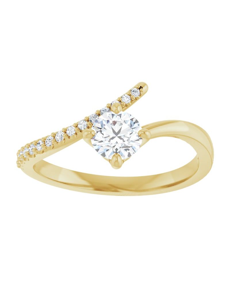 Anel Bypass Cravejado em Ouro 14k com Diamantes Naturais – Modelo 7