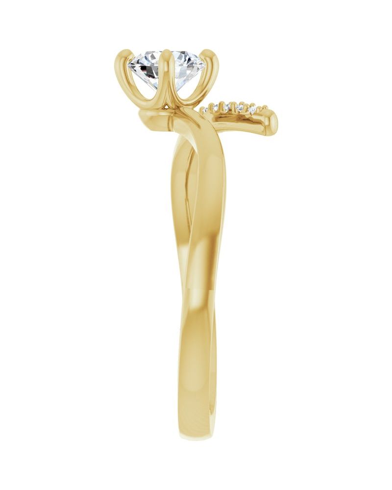 Anel Bypass Cravejado em Ouro 14k com Diamantes Naturais – Modelo 7