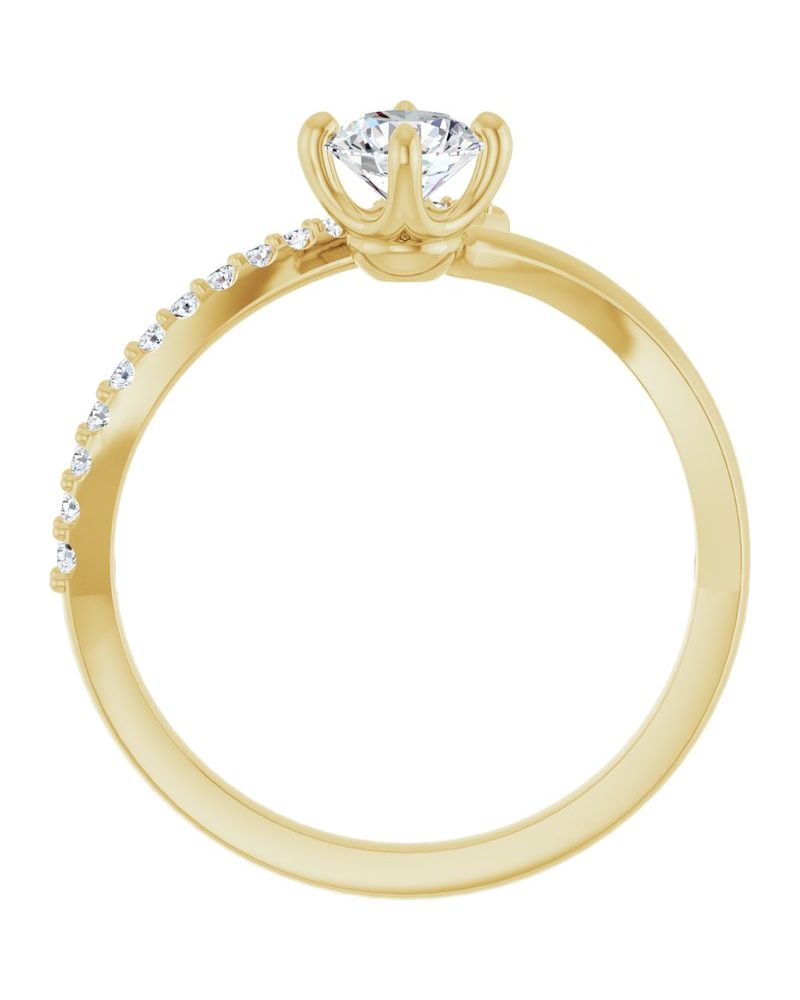 Anel Bypass Cravejado em Ouro 14k com Diamantes Naturais – Modelo 7