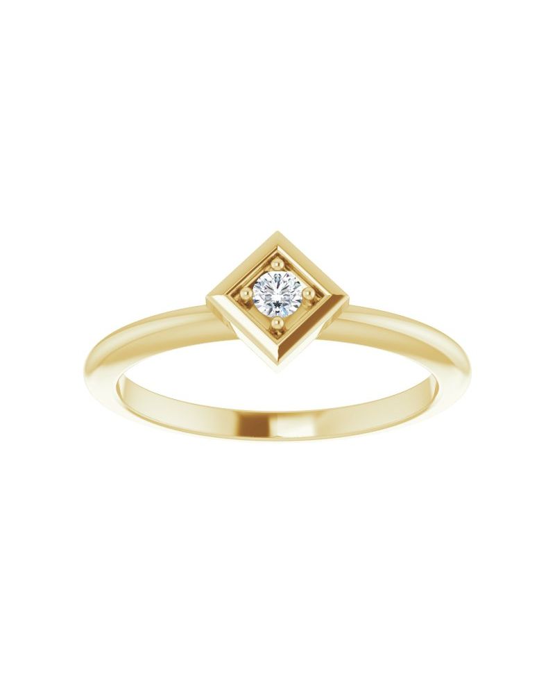 Anel Geométrico Empilhável em Ouro 14k com Diamantes Naturais – Modelo 3