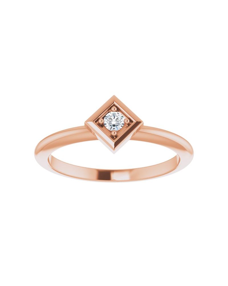 Anel Geométrico Empilhável em Ouro 14k com Diamantes Naturais – Modelo 3