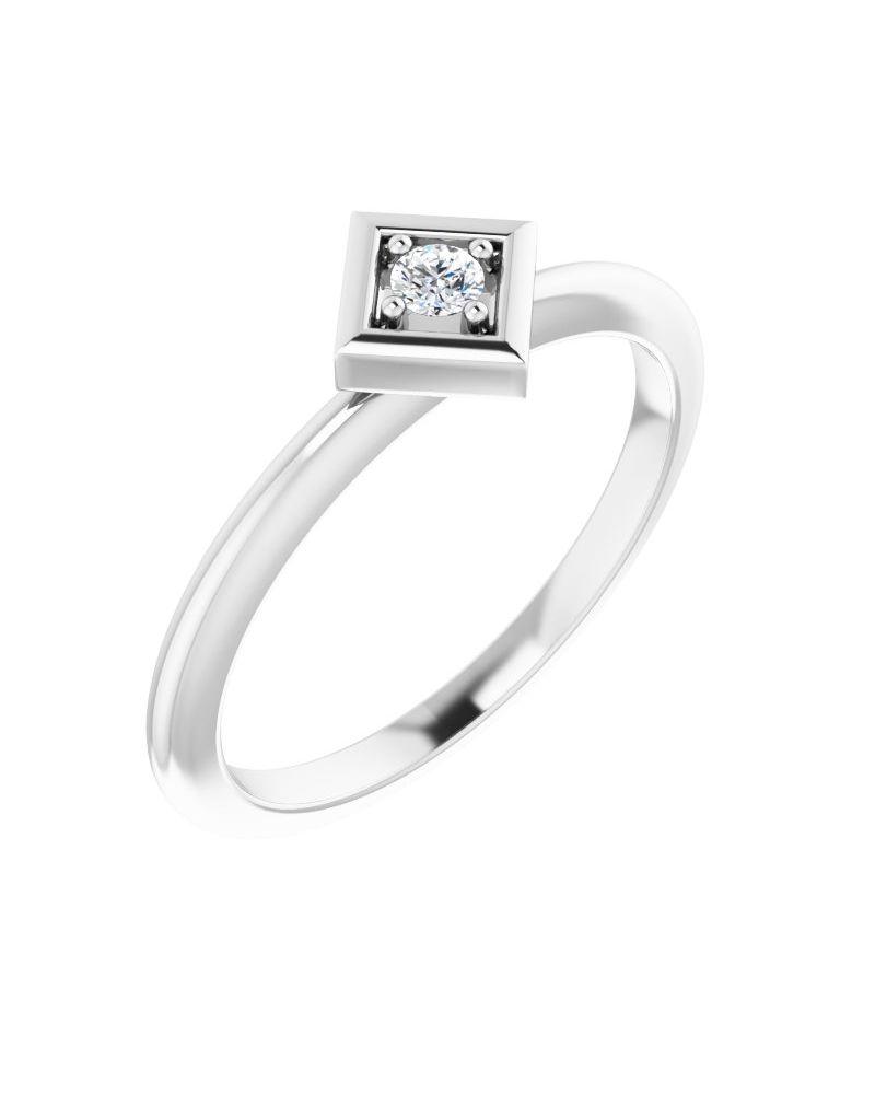 Anel Geométrico Empilhável em Ouro 14k com Diamantes Naturais – Modelo 3