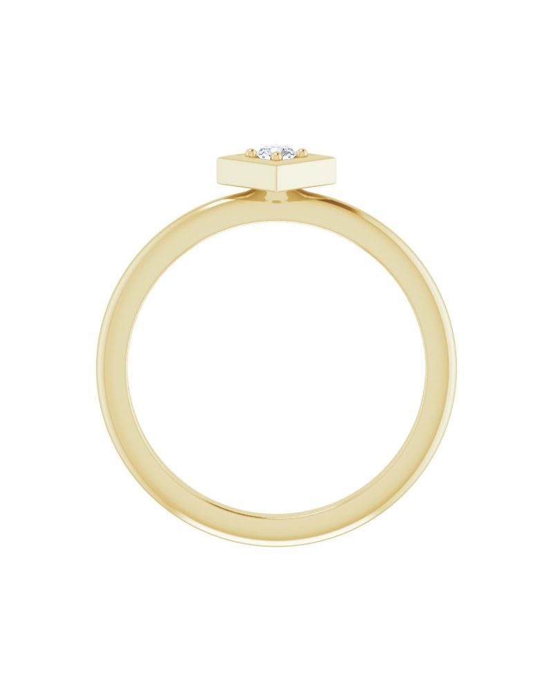 Anel Geométrico Empilhável em Ouro 14k com Diamantes Naturais – Modelo 3