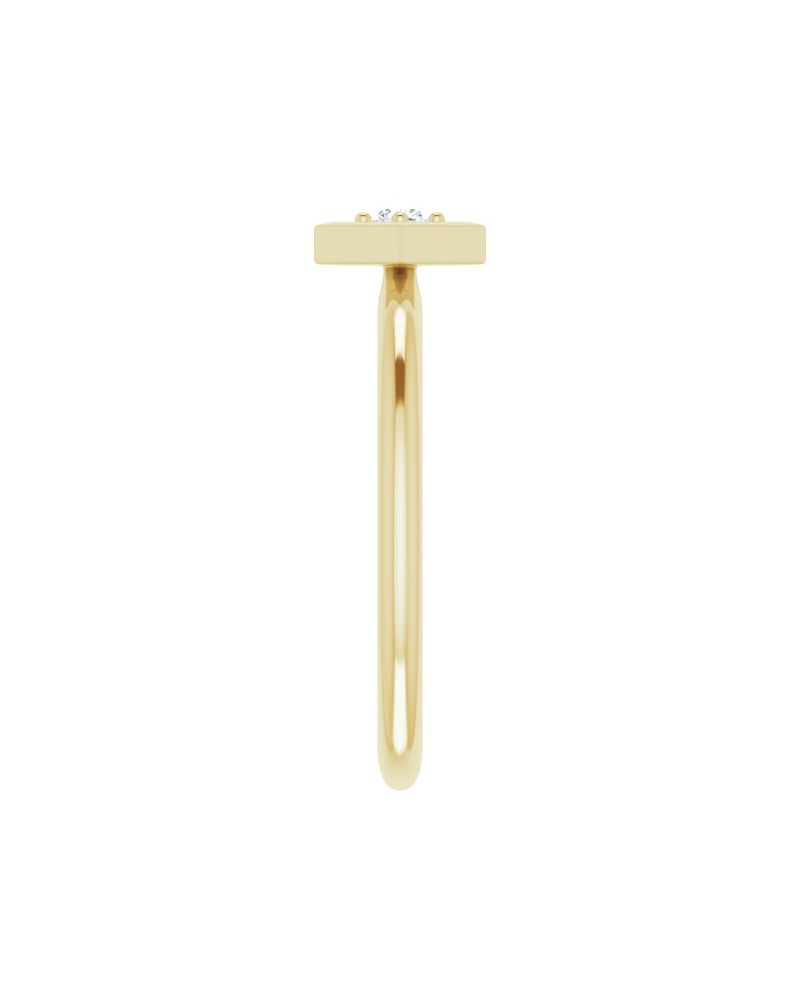 Anel Geométrico Empilhável em Ouro 14k com Diamantes Naturais – Modelo 3