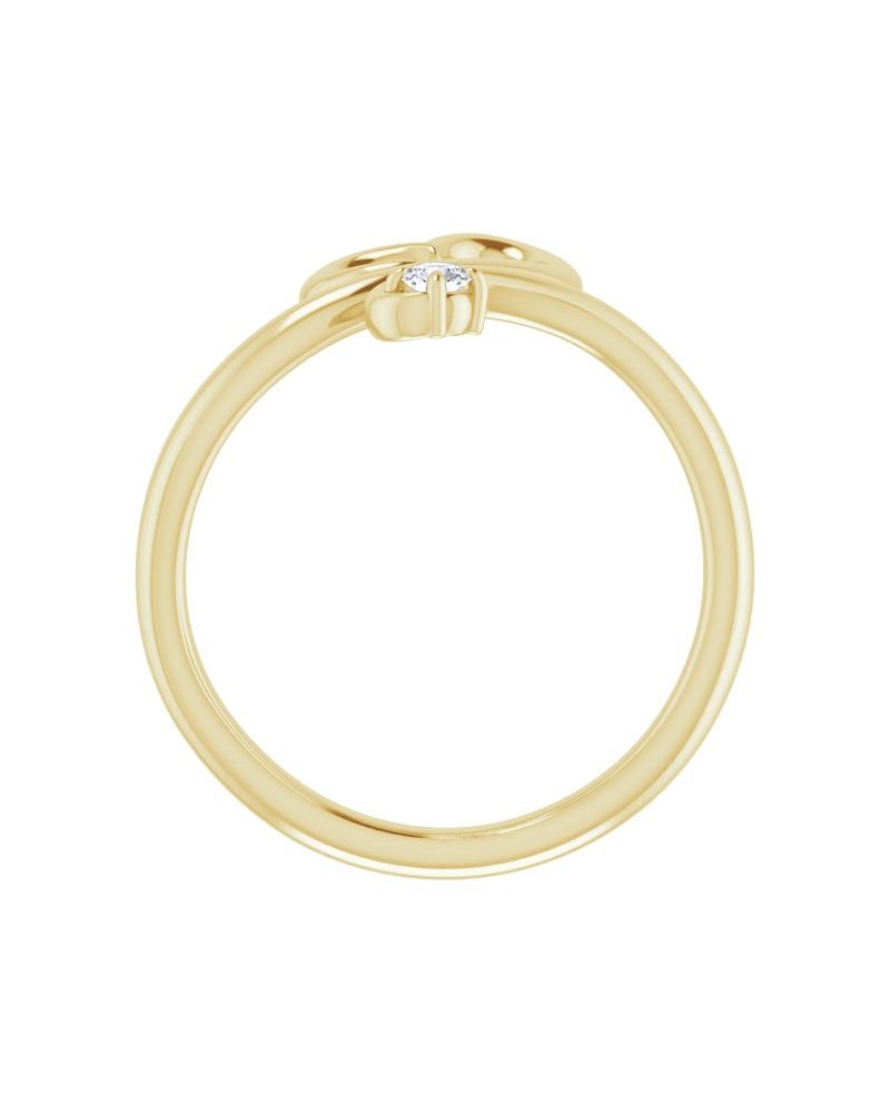 Anel Coração Cravejado em Ouro 14k com Diamantes Naturais – Modelo 3