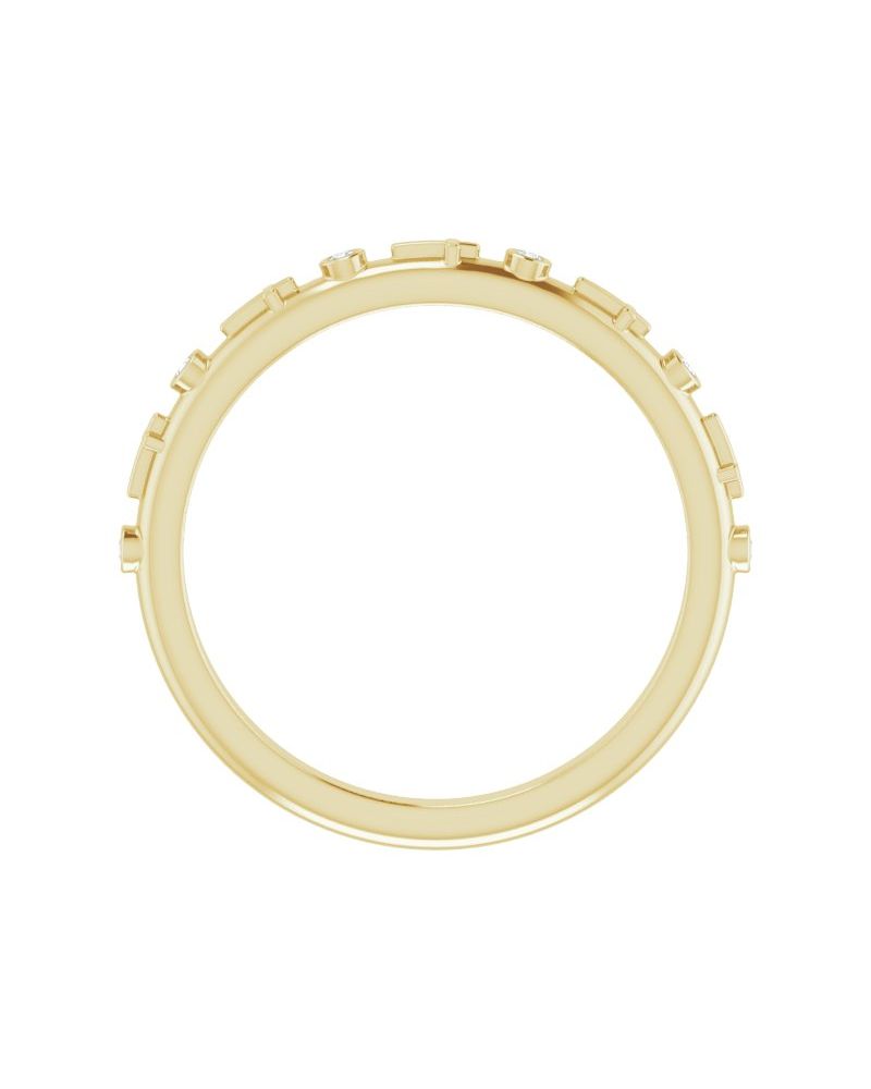 Anel Cruz com Cravação Bezel em Ouro 14k com Diamantes Naturais