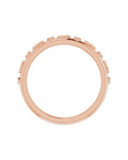 Anel Cruz com Cravação Bezel em Ouro 14k com Diamantes Naturais