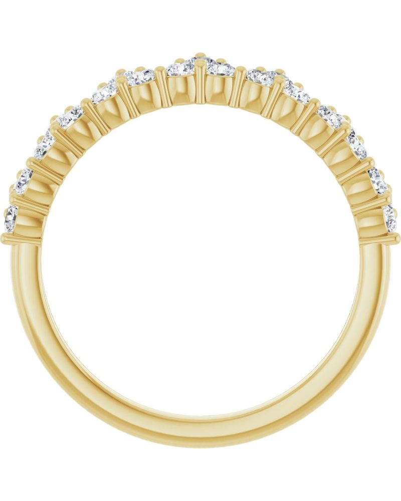 Anel Coroa Cravejado em Ouro 14k com Diamantes de Laboratório – Modelo 2