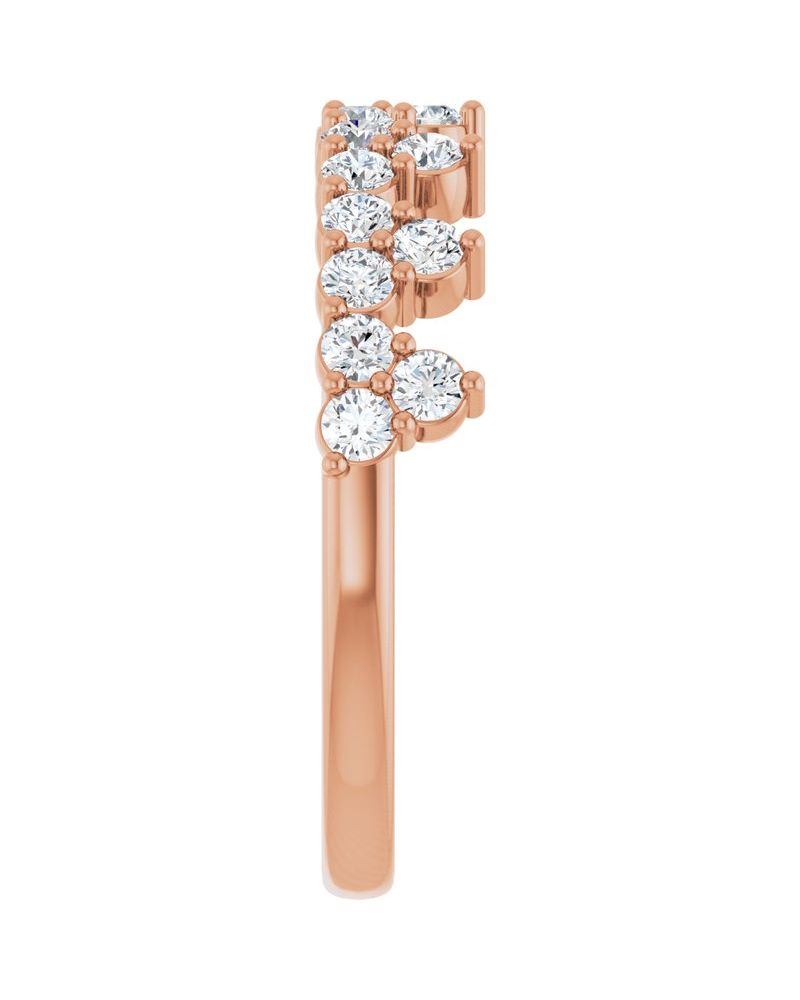 Anel Coroa Cravejado em Ouro 14k com Diamantes de Laboratório – Modelo 2