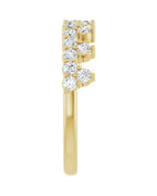 Anel Coroa Cravejado em Ouro 14k com Diamantes de Laboratório – Modelo 2