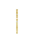 Anel Cruz com Cravação Bezel em Ouro 14k com Diamantes Naturais