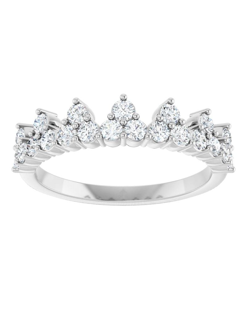 Anel Coroa Cravejado em Ouro 14k com Diamantes de Laboratório – Modelo 2