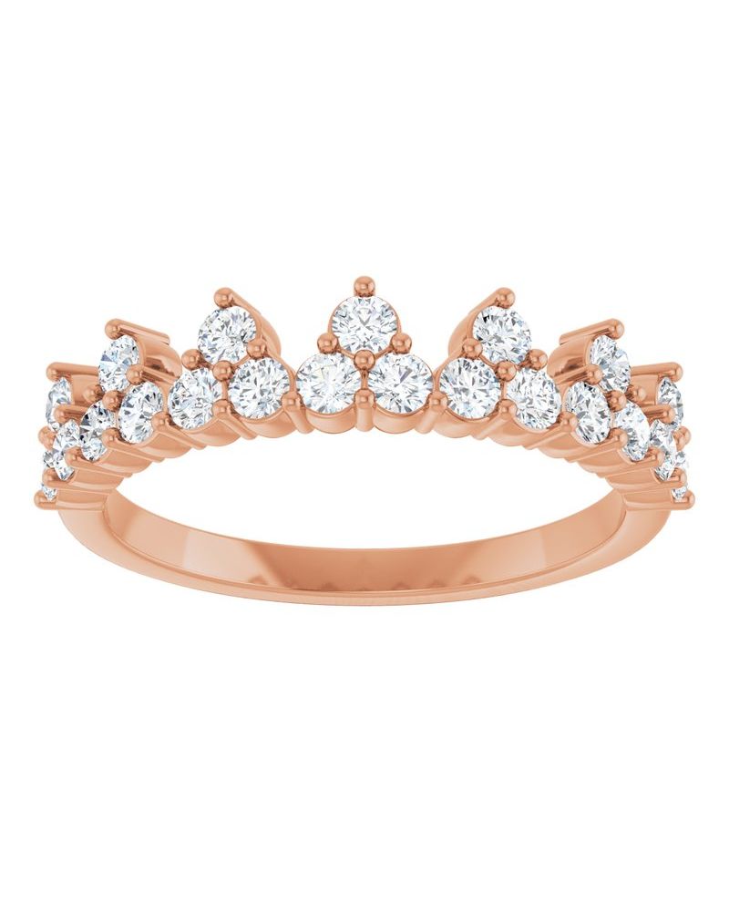 Anel Coroa Cravejado em Ouro 14k com Diamantes de Laboratório – Modelo 2