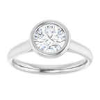 Solitário Bezel – Branco 14k – vista de cima