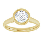 Solitário Bezel – Amarelo 14k – vista de cima
