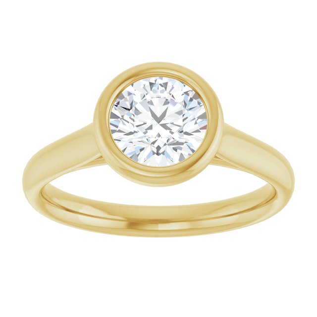 Solitário Bezel – Amarelo 14k – vista de cima