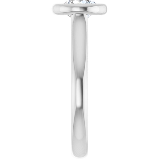 Solitário Bezel – Branco 14k – perfil