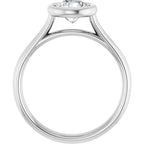 Solitário Bezel – Branco 14k – vista frontal