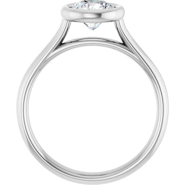 Solitário Bezel – Branco 14k – vista frontal