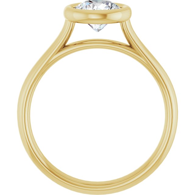 Solitário Bezel – Amarelo 14k – vista frontal