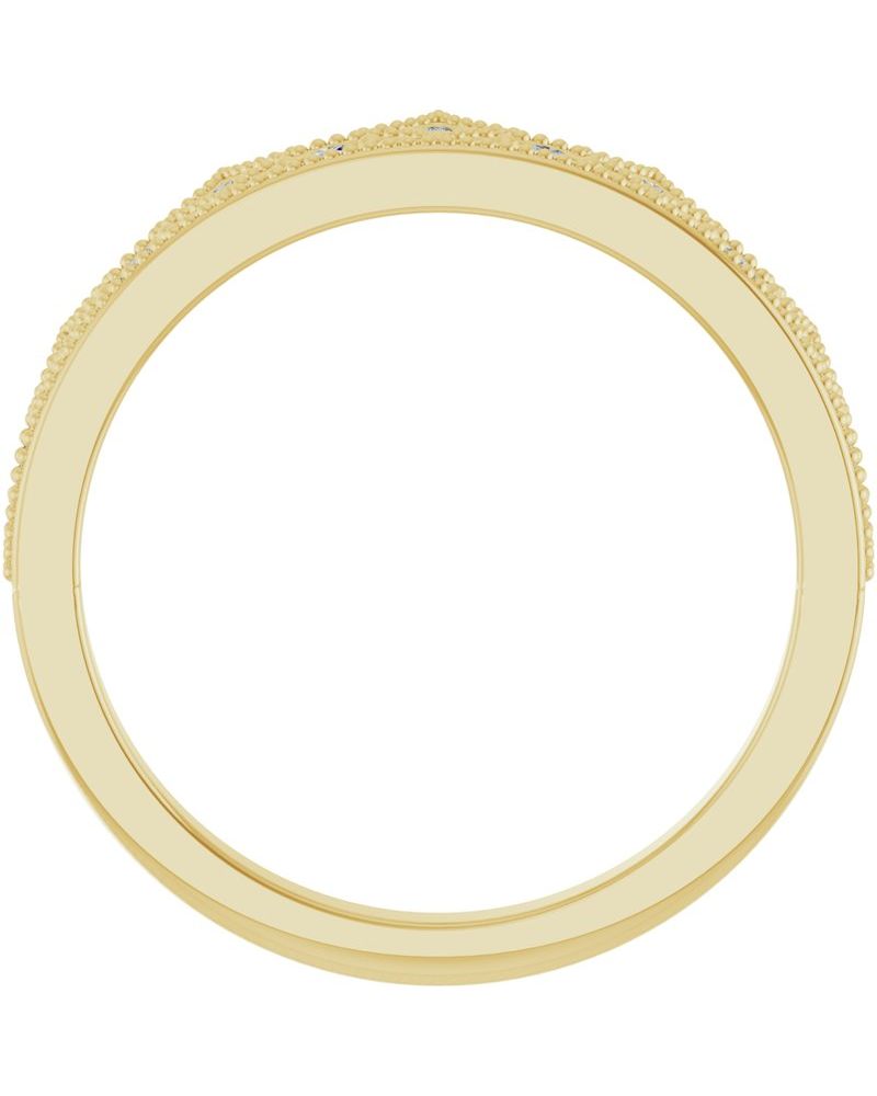 Anel Coroa Cravejado em Ouro 14k com Diamantes Naturais – Modelo 2