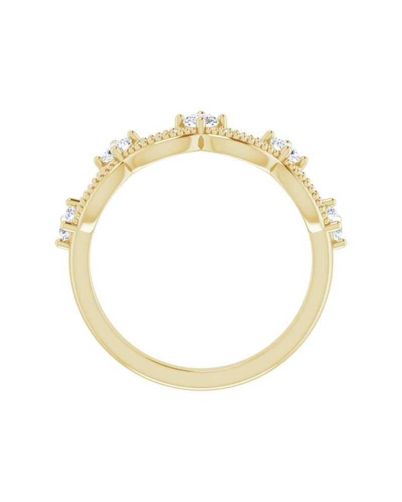 Anel Coroa Cravejado em Ouro 14k com Diamantes Naturais – Modelo 4