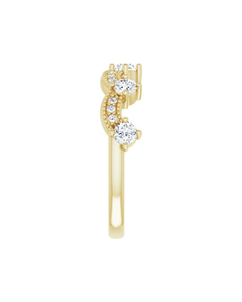 Anel Coroa Cravejado em Ouro 14k com Diamantes Naturais – Modelo 4