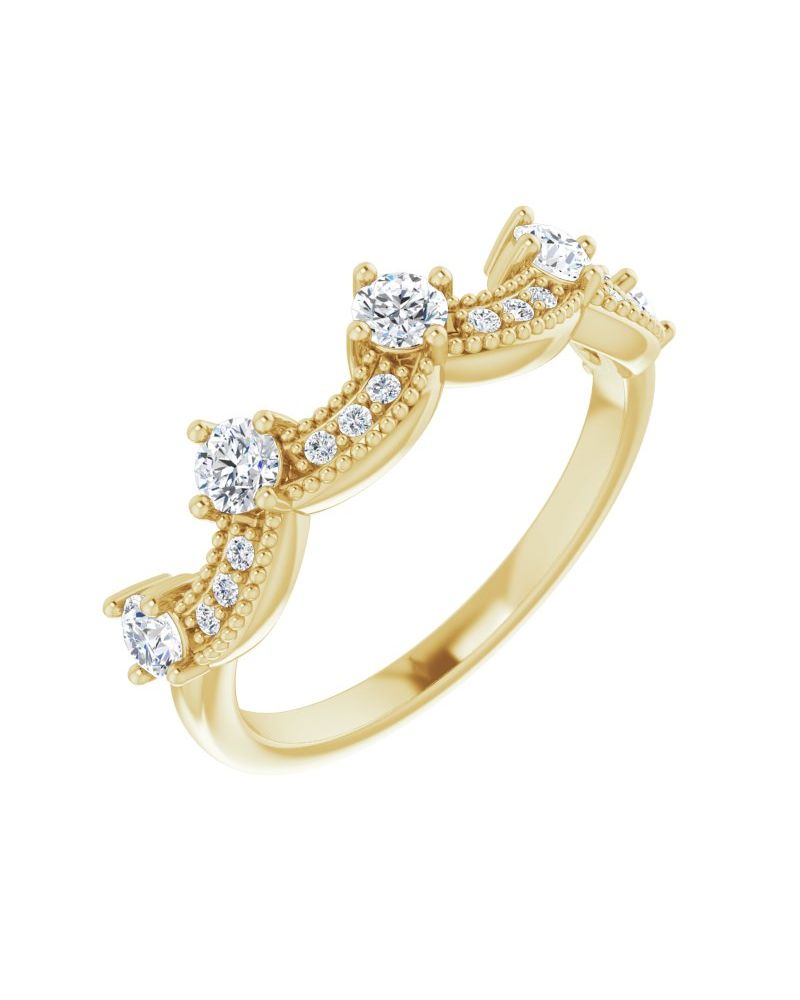 Anel Coroa Cravejado em Ouro 14k com Diamantes Naturais – Modelo 4