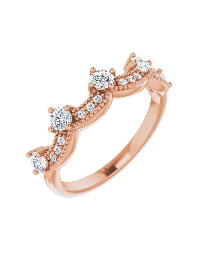 Anel Coroa Cravejado em Ouro 14k com Diamantes Naturais – Modelo 4